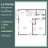 La Verde Apartments One Bedroom One Bathroom Floor Plan